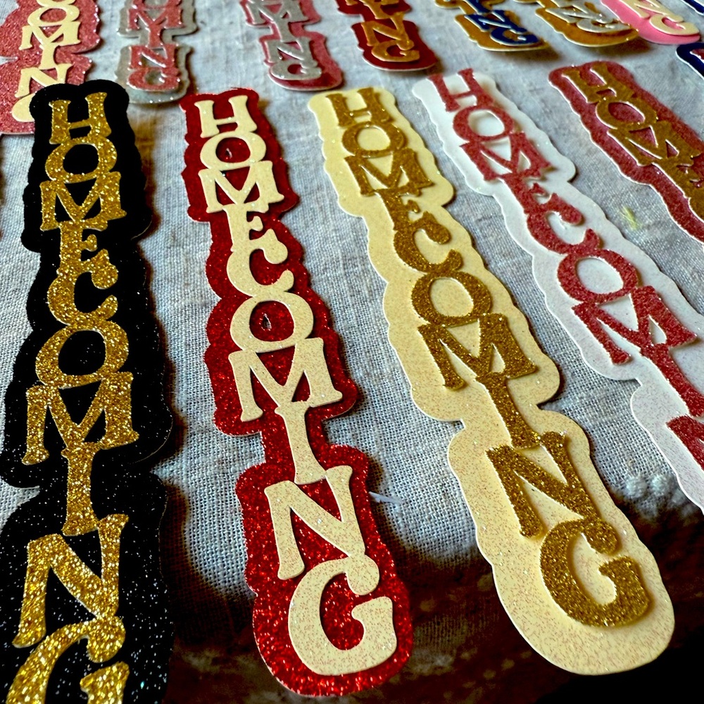 Die Cuts for homecoming mums or cake toppers all occasion made all occasions